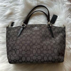EUC COACH Small Kelsey Satchel In Signature Jacquard 🖤